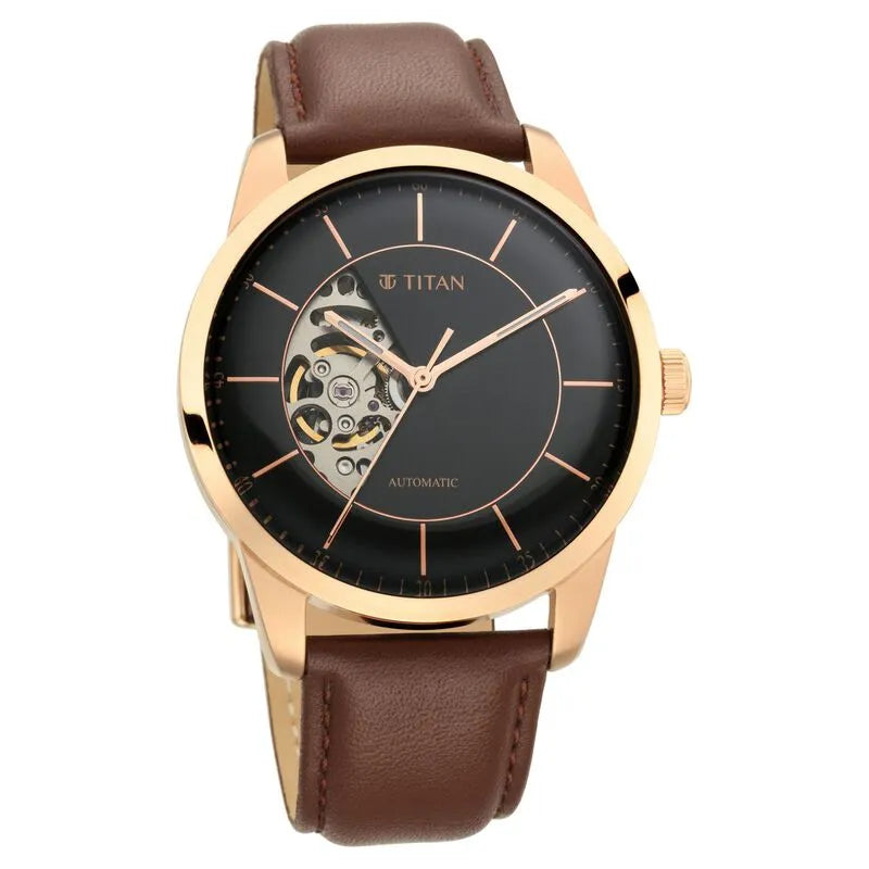 Titan Automatics 90126WL02 Black Dial Men&
