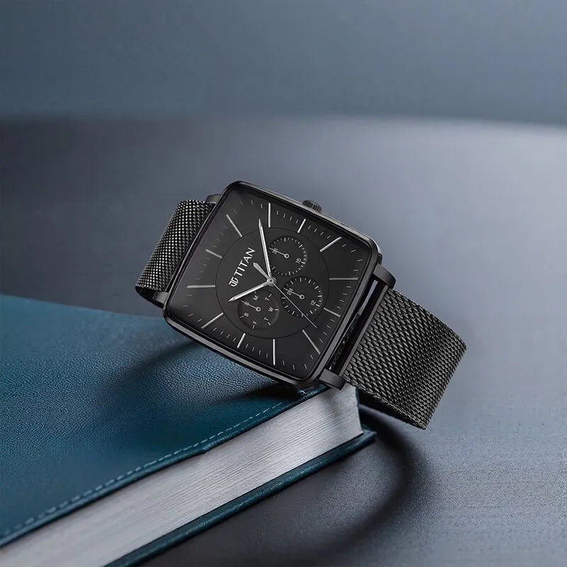 Titan Avant Garde 90147NM01 Black Dial Quartz Multifunction Men&