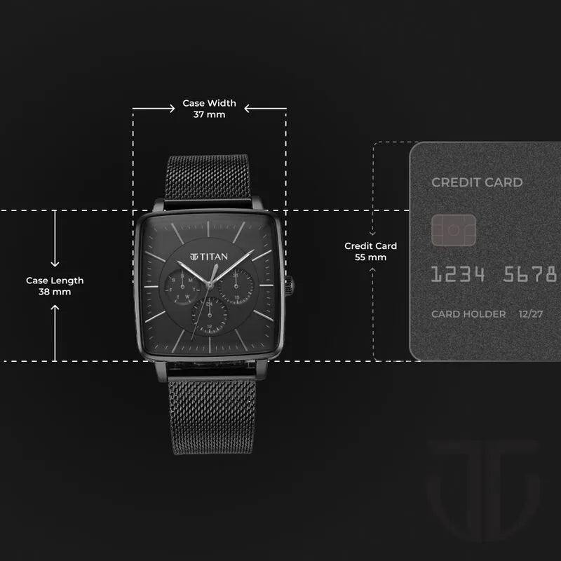 Titan Avant Garde 90147NM01 Black Dial Quartz Multifunction Men&
