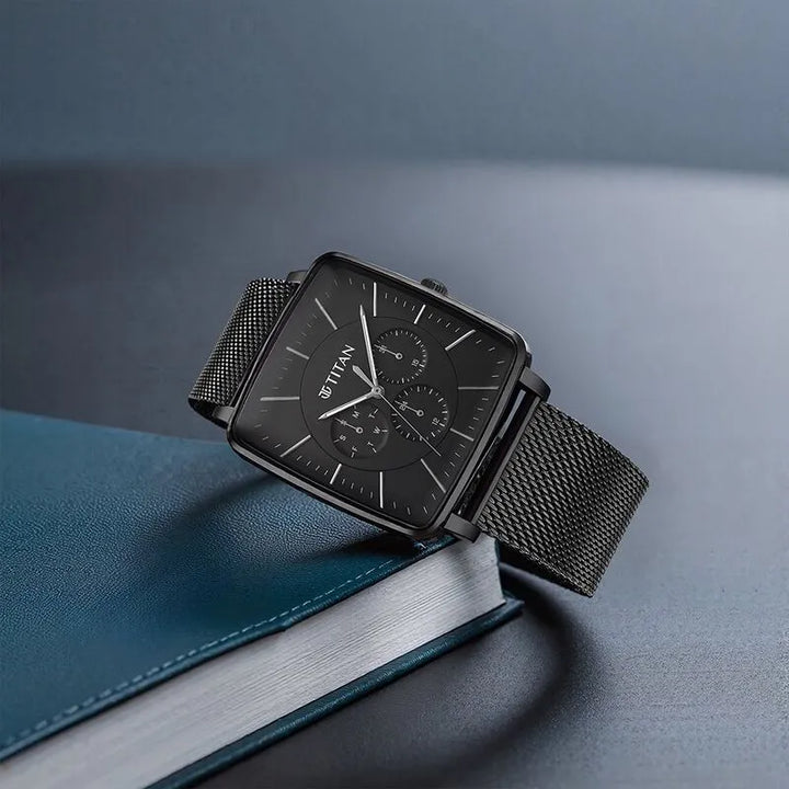 Titan Avant Garde NU90147NM01 Black Dial Men&