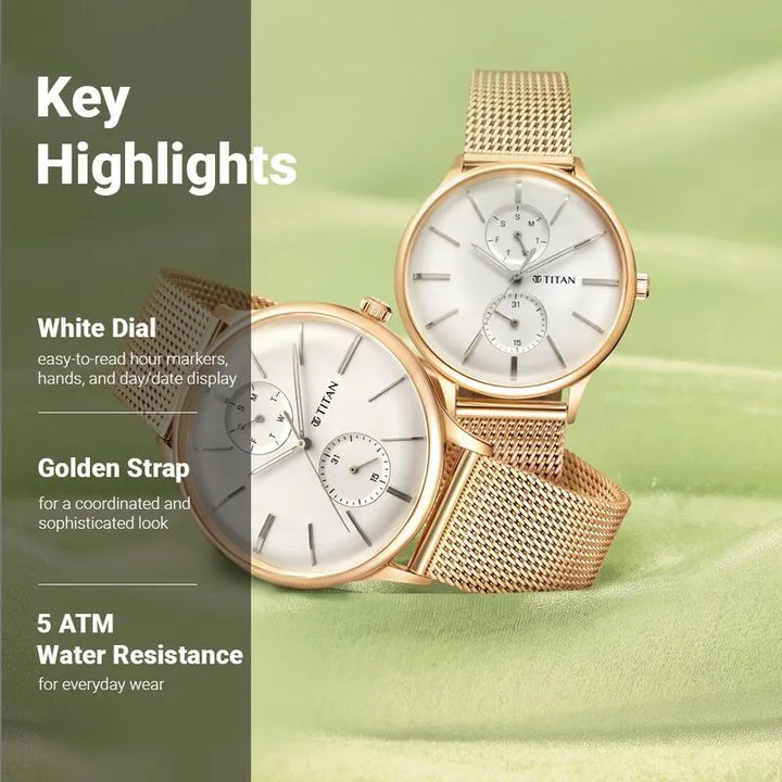 Titan Bandhan nu9400394203wm01 White Dial Couple Watch