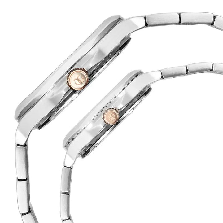 Titan Bandhan Quartz Analog Sun-Moon Silver Dial Couple Watch nu9400994209km01