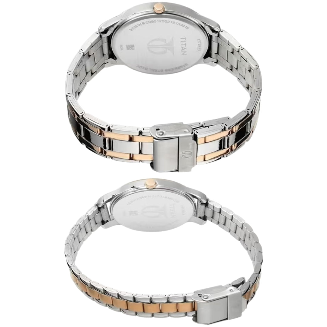 Titan Bandhan NU17752481KM01 Silver Dial Couple Watch