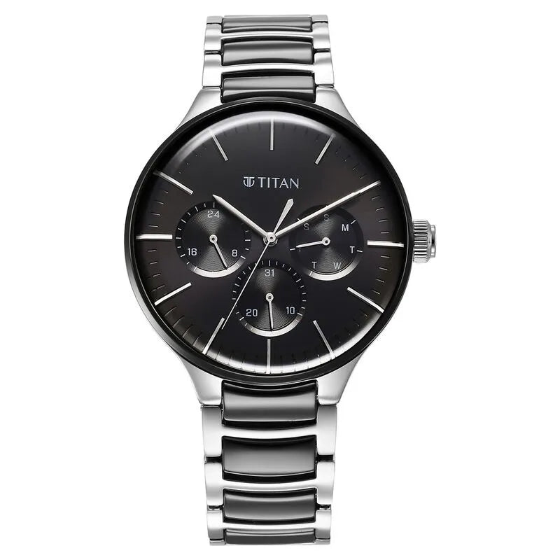 Titan Ceramic Fusion NU90148KD01 Black Dial Men&