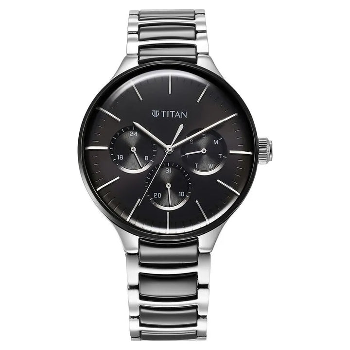 Titan Ceramic Fusion NU90148KD01 Black Dial Men&