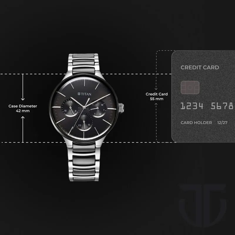 Titan Ceramic Fusion NU90148KD01 Black Dial Men&