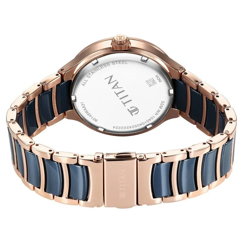 Titan Ceramic Fusion Quartz Multifunction Blue Dial Men&