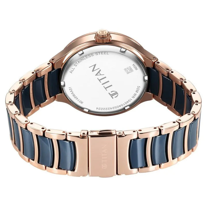 Titan Ceramic Fusion Quartz Multifunction Blue Dial Men&