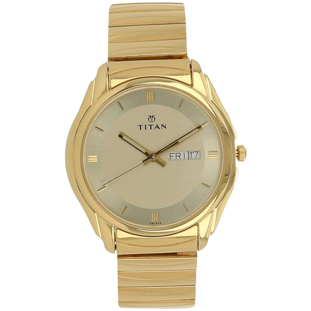 Titan NU1578YM05 Golden Dial Men&