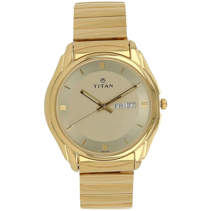 Titan NU1578YM05 Golden Dial Men&