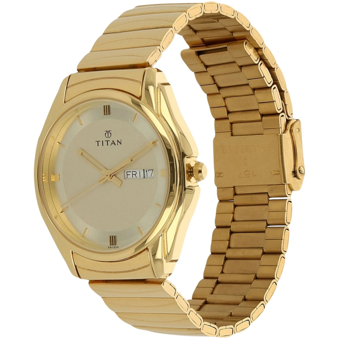 Titan NU1578YM05 Golden Dial Men&