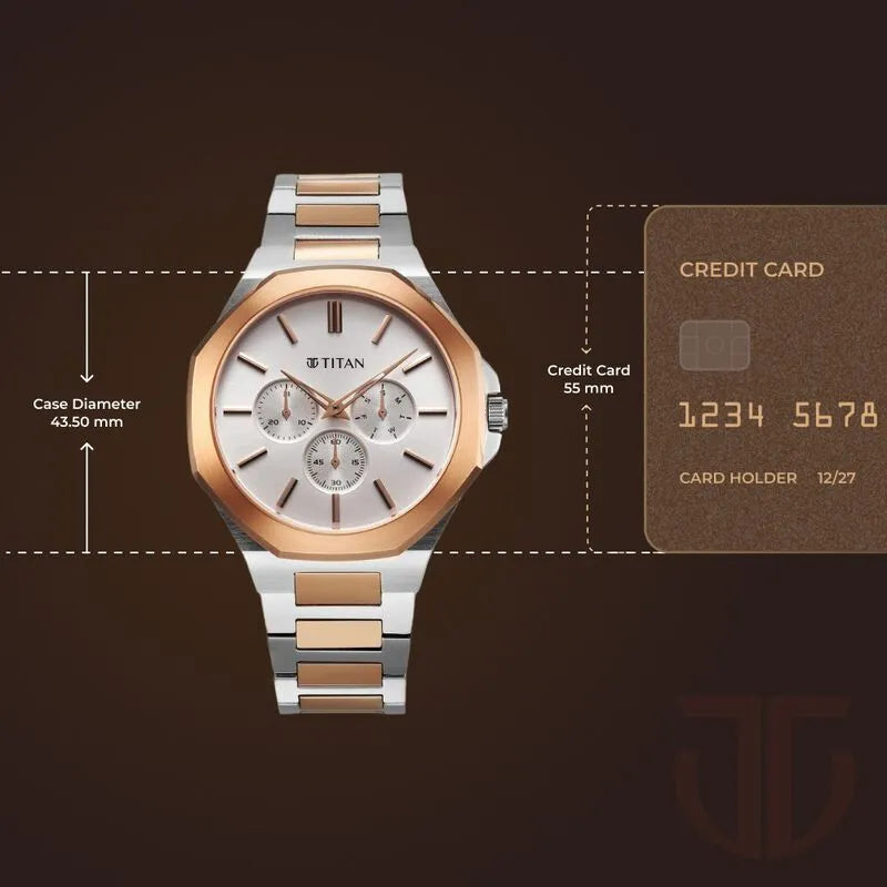 Titan Classic Slim Multifunction NU90198KM01 Silver Dial Men&
