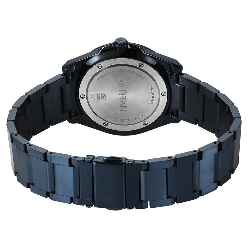 Titan Classique Big Date 90219QM04 Blue Dial Men&