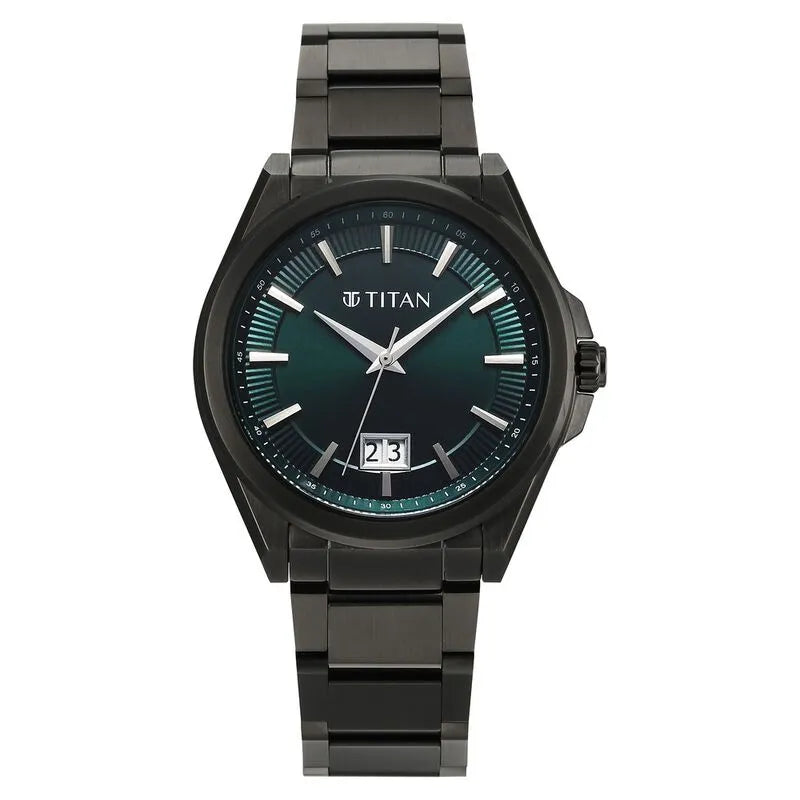 Titan Classique Big Date Green Dial Men&