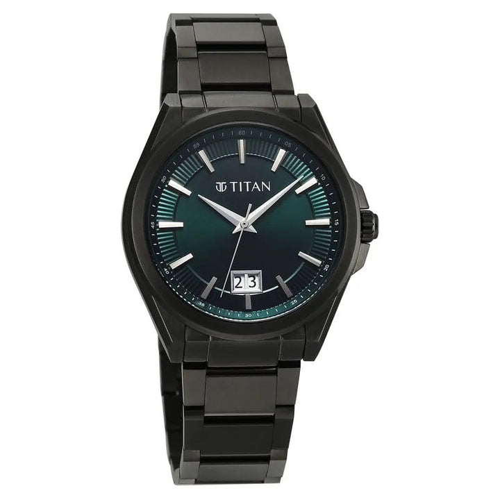 Titan Classique Big Date Green Dial Men&