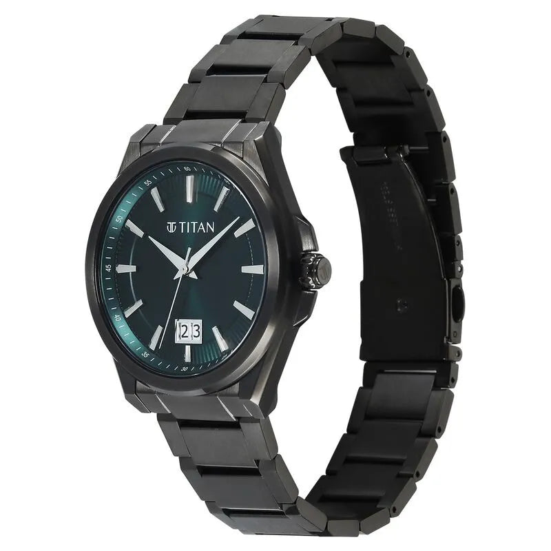 Titan Classique Big Date Green Dial Men&
