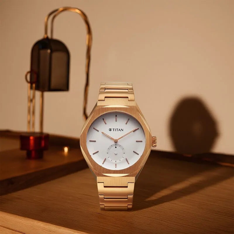 Titan Classique Contour White Dial Men&