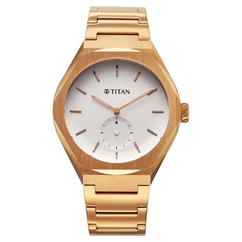 Titan Classique Contour White Dial Men&