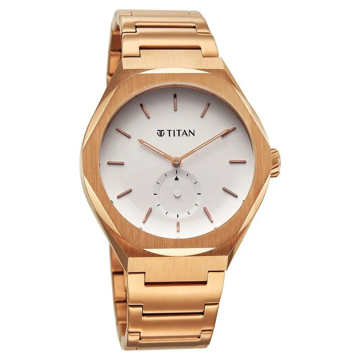 Titan Classique Contour White Dial Men&