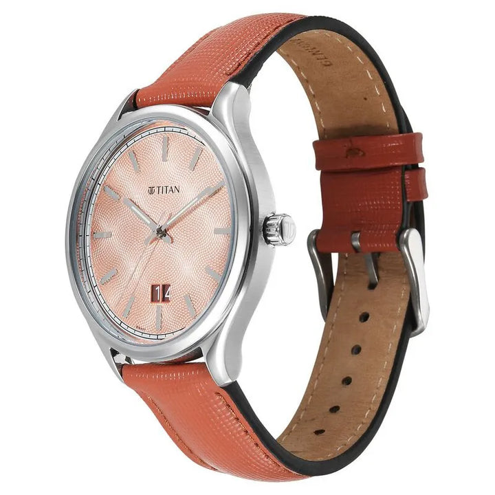Titan Classique Palette of Time 10033SL04 Rust Orange Dial Men&