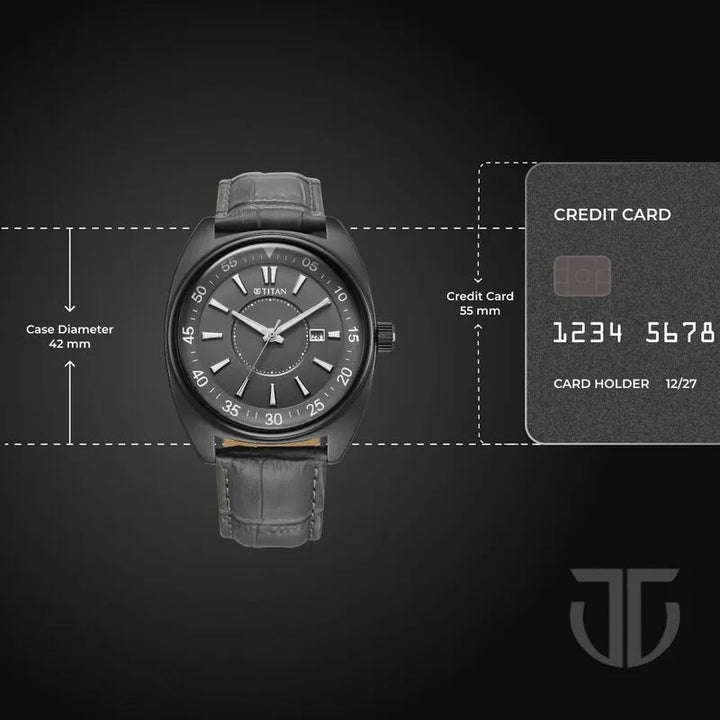 Titan Classique Tonneau 90211QL02 Anthracite Dial Men&