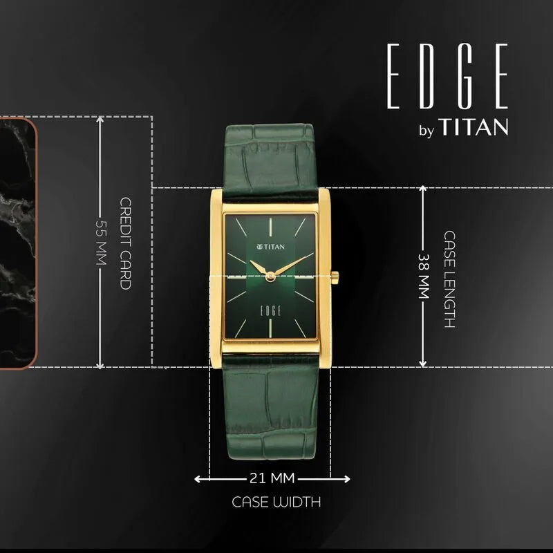 Titan Edge 1043yl11 Green Dial Men&