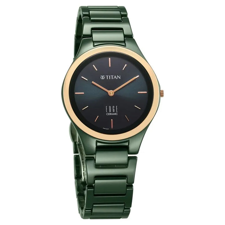 Titan Edge Bicolour 2653KC12 Green Dial Women&