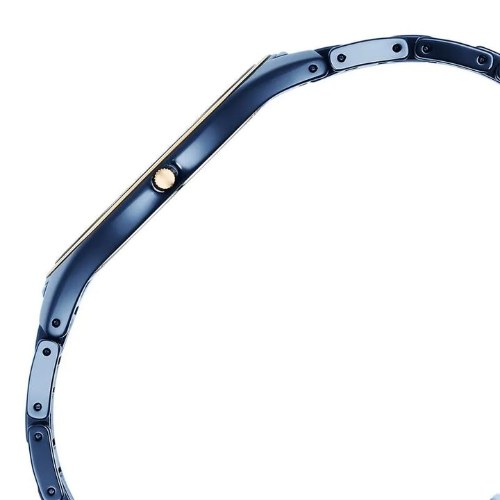 Titan Edge Bicolour Quartz Blue Dial Ceramic Strap Men&