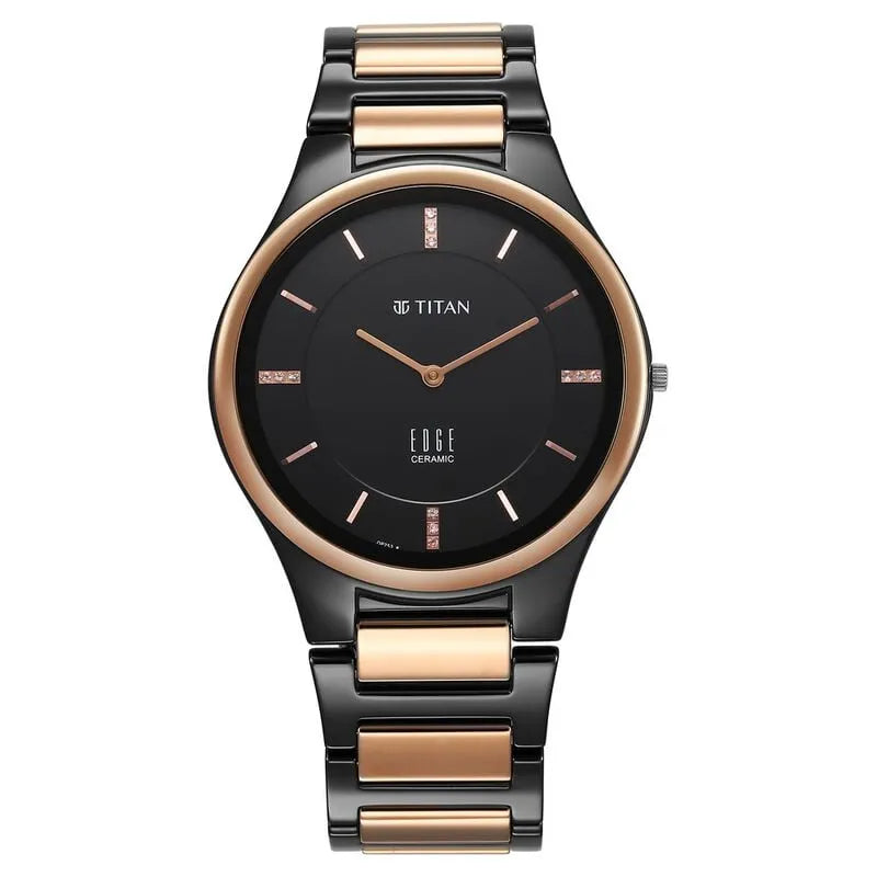 Titan Edge Ceramic Dress with Diamonds Quartz Men&