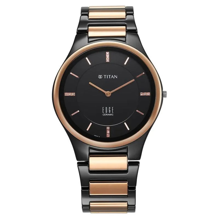 Titan Edge Ceramic Dress with Diamonds Quartz Men&