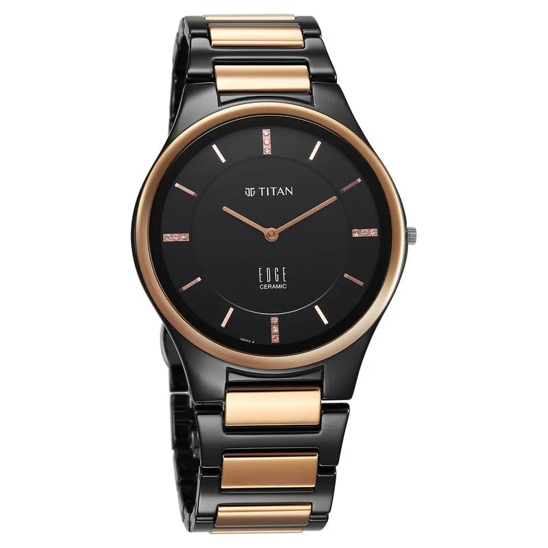Titan Edge Ceramic Dress with Diamonds Quartz Men&