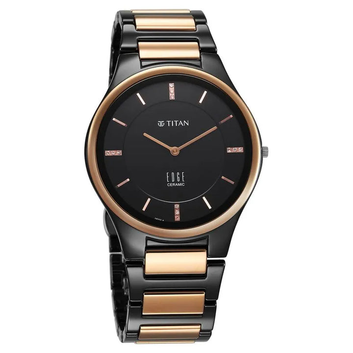 Titan Edge Ceramic Dress with Diamonds Quartz Men&