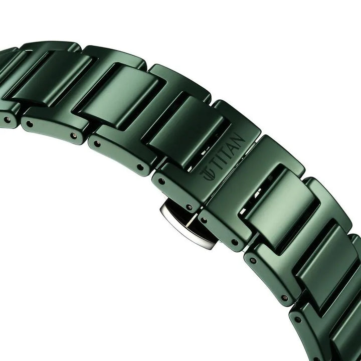 Titan Edge Ceramic Green Dial Men&