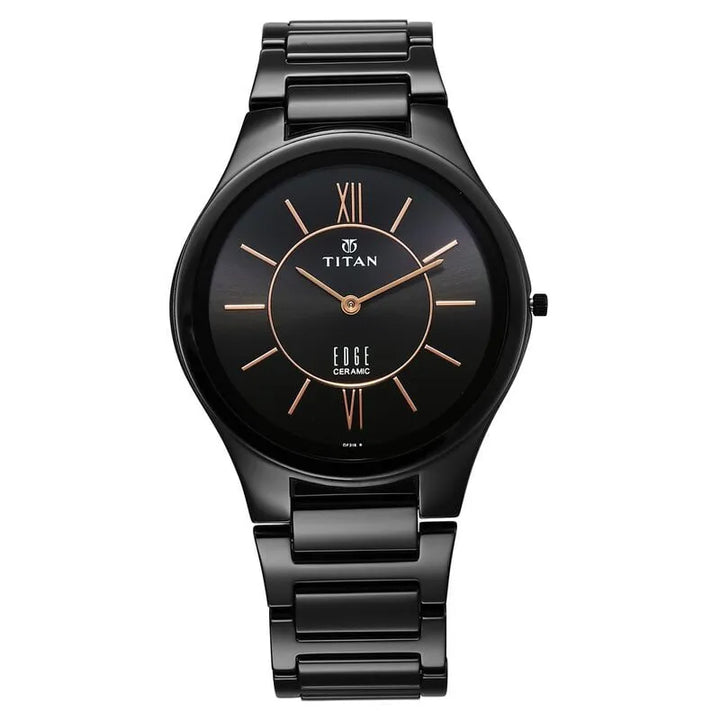 Titan Edge Ceramic NU1696NC01 Black Dial Men&