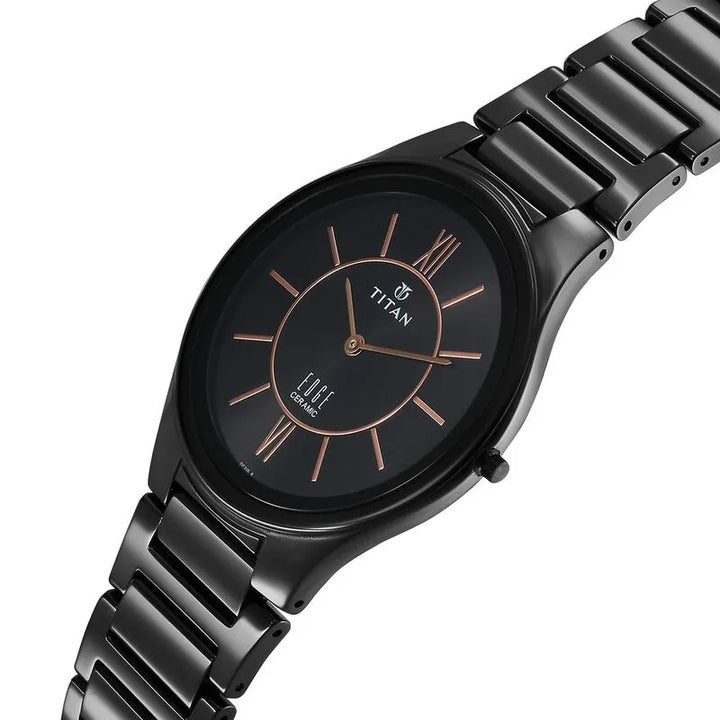 Titan Edge Ceramic NU1696NC01 Black Dial Men&