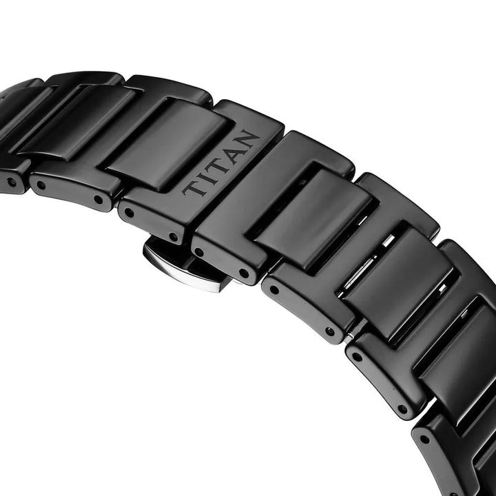 Titan Edge Ceramic NU1696NC01 Black Dial Men&