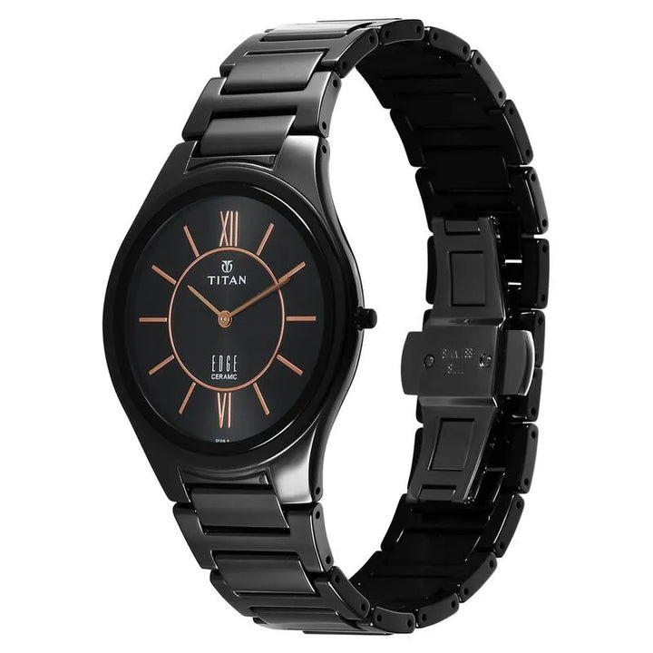 Titan Edge Ceramic NU1696NC01 Black Dial Men&