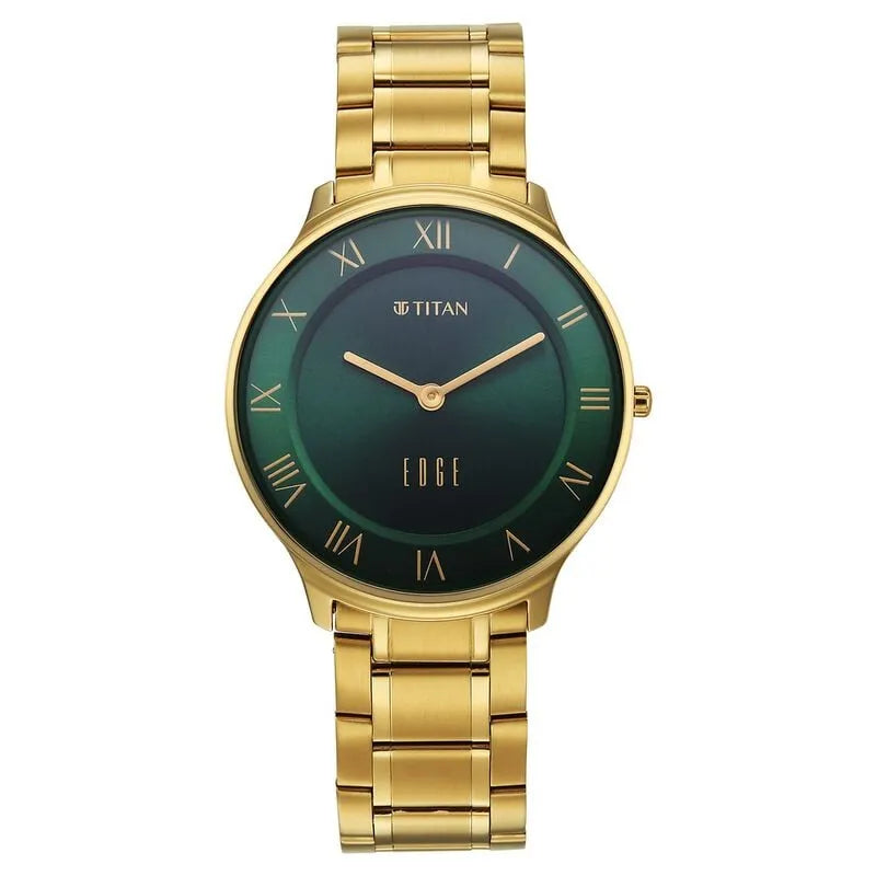 Titan Edge Gleam nu1843ym05 Green Dial Men&