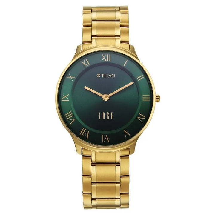 Titan Edge Gleam nu1843ym05 Green Dial Men&