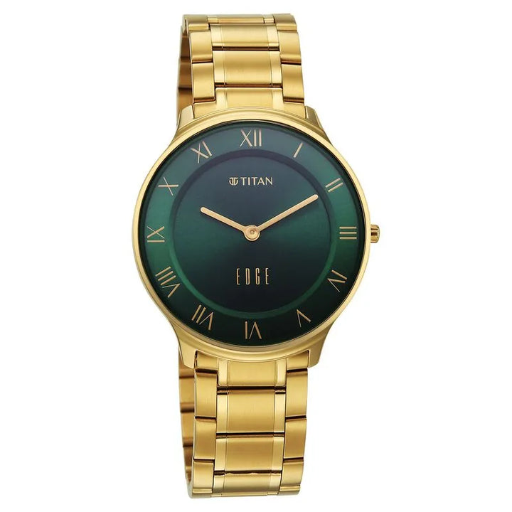Titan Edge Gleam nu1843ym05 Green Dial Men&