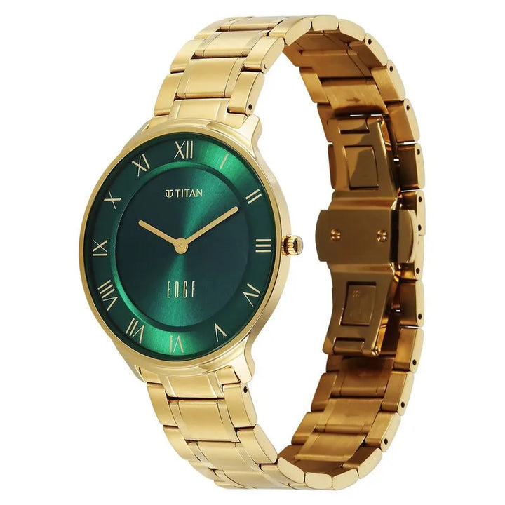 Titan Edge Gleam nu1843ym05 Green Dial Men&