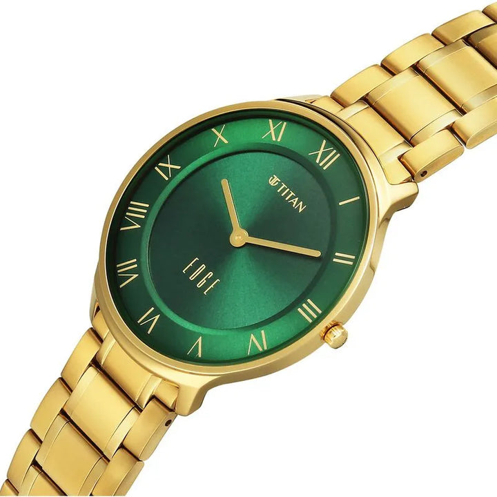 Titan Edge Gleam nu1843ym05 Green Dial Men&