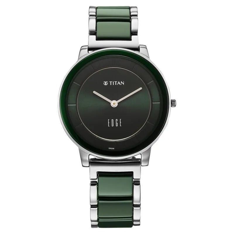 Titan Edge Melange NU2777KD06 Green Dial Women&