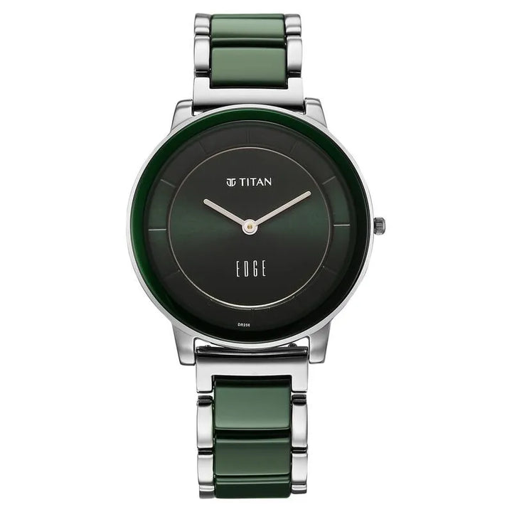 Titan Edge Melange NU2777KD06 Green Dial Women&