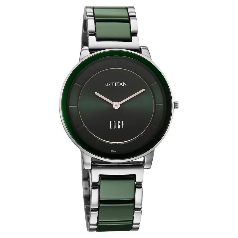 Titan Edge Melange NU2777KD06 Green Dial Women&