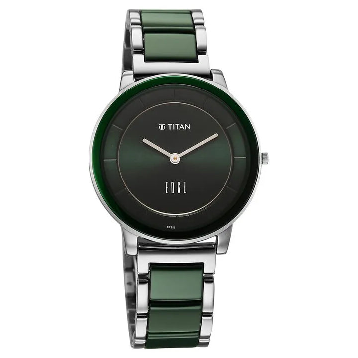 Titan Edge Melange NU2777KD06 Green Dial Women&