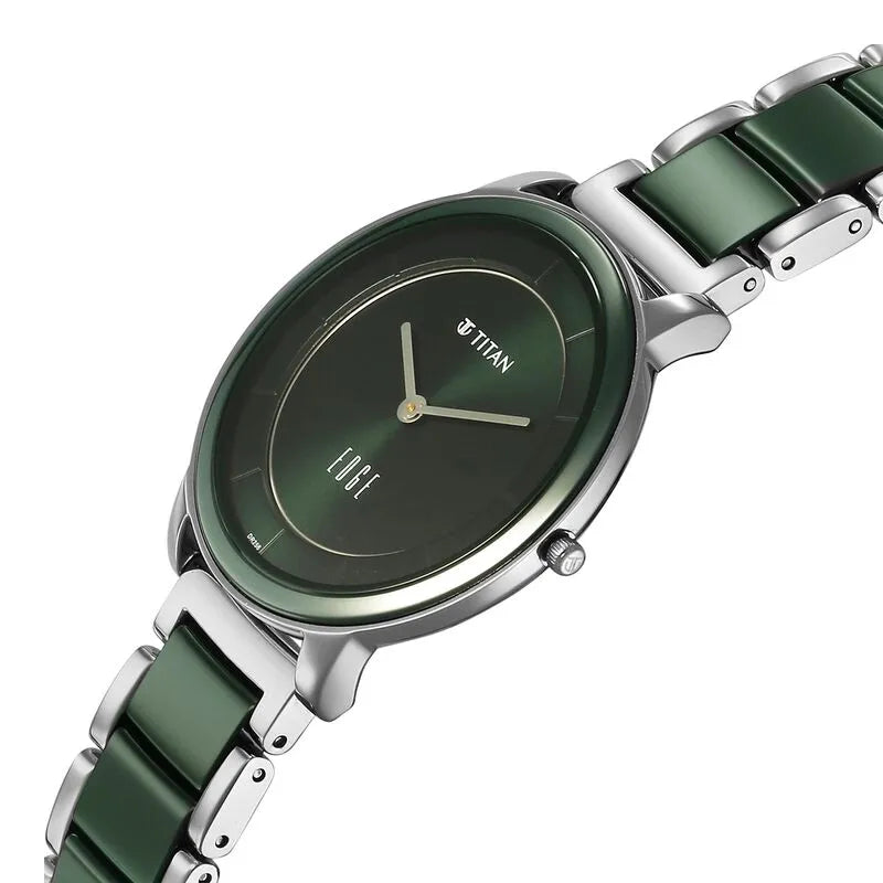 Titan Edge Melange NU2777KD06 Green Dial Women&