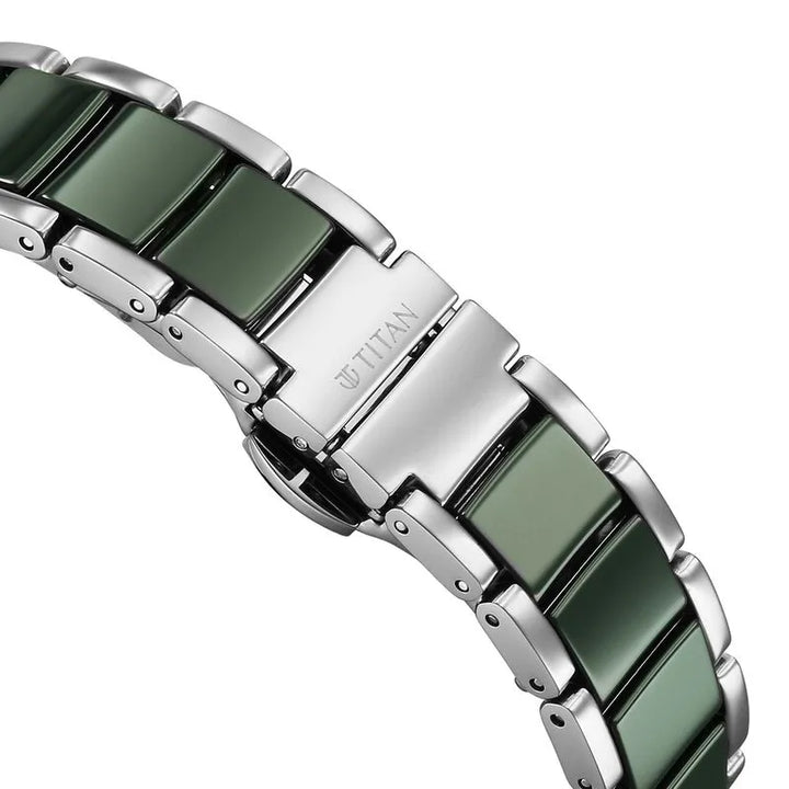 Titan Edge Melange NU2777KD06 Green Dial Women&