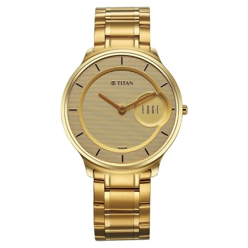 Titan Edge Metal Golden Dial Men&