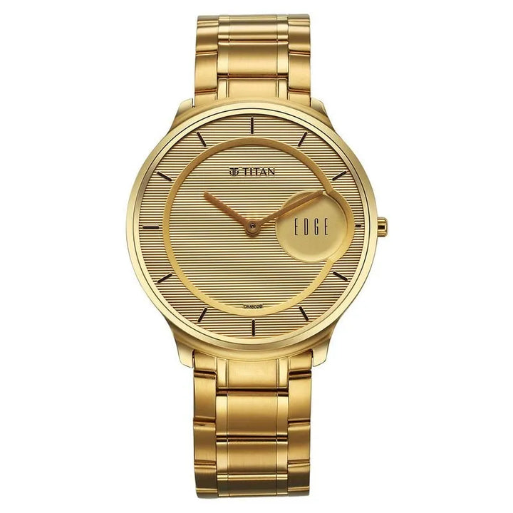 Titan Edge Metal Golden Dial Men&